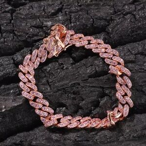 pink cuban bracelet